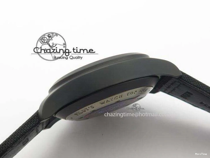 MIROTIME 0128 Pilot Chrono IW388003 Real Ceramic V6F Best Edition Green Markers On Black Nylon Strap A Effortless 7283